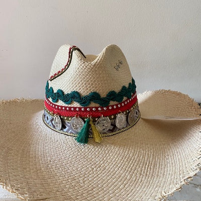 Sombrero de iraka decorado para la playa   Ref: #00011